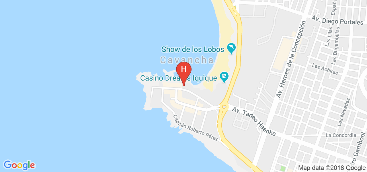 Mapa Google de Terrado Suites Iquique: Hoteles en Iquique, Hotel en Antofagasta y Hotel en Rancagua