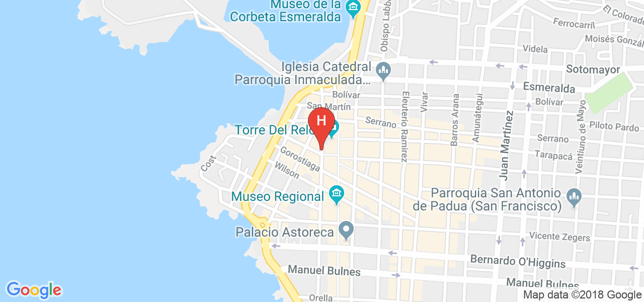 Mapa Google de Terrado Arturo Prat Iquique: Hoteles en Iquique y Hotel en Antofagasta